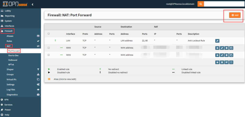 OPNsense port forward 1
